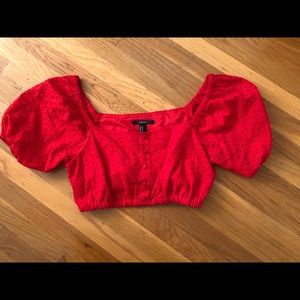 Red crop top